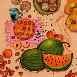 Урожай позднего лета • натюрморт • Лугнасад