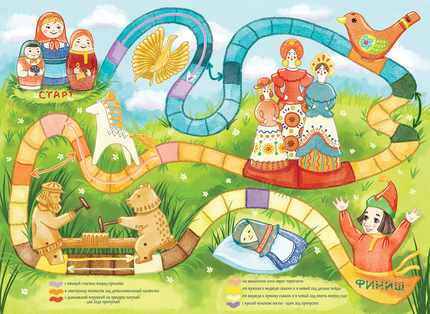 Бродилка с русскими народными игрушками