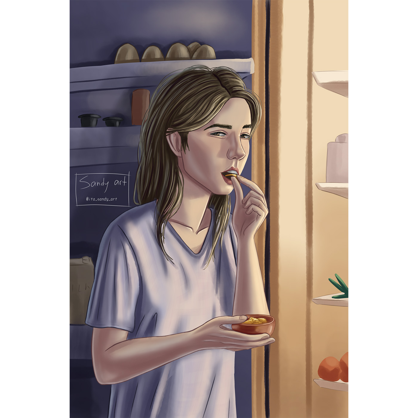 Лайфстайл-иллюстрация "Ночной дожор"