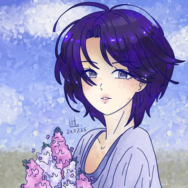 Девушка с цветами