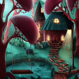 Домик в волшебном лесу