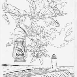 Иллюстрация к книге-раскраске «Волшебный фонарь»