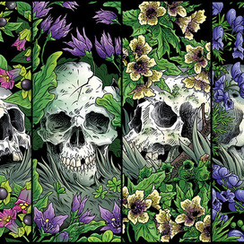 Черепа в цветах
