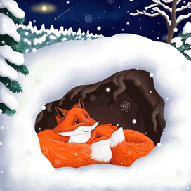 Лисий зимний сон 