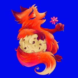 Иллюстрация для упаковки печенья. Лисенок Foxy