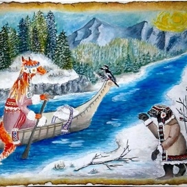 Лиса, россомаха и дятел