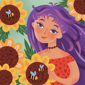 Девочка с подсолнухами (для dtiys)