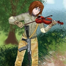 Девушка-военная играет на скрипке🎻 