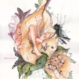 Рождение из цветка. Садовые эльфы.