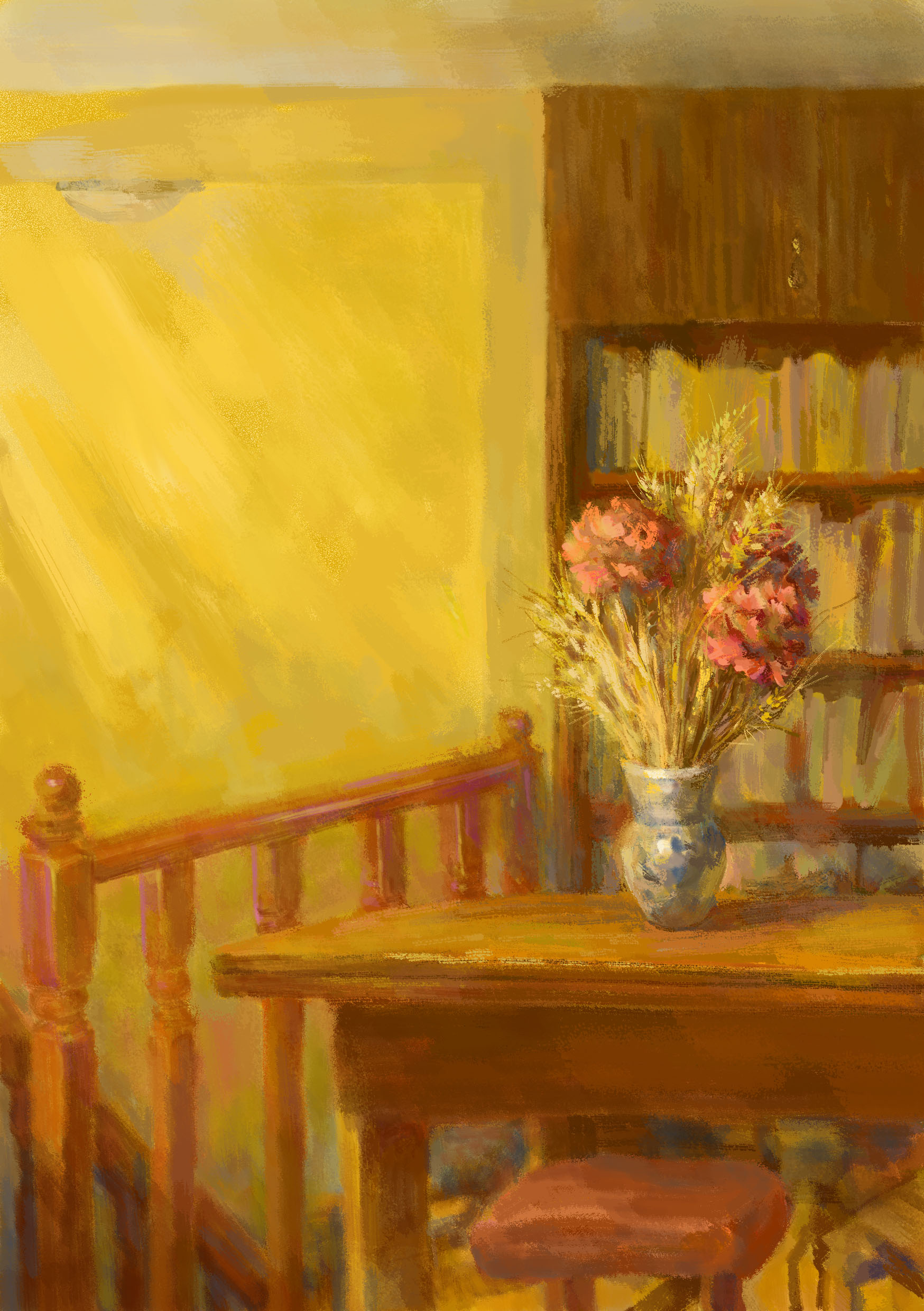 Интерьер с сухими цветами