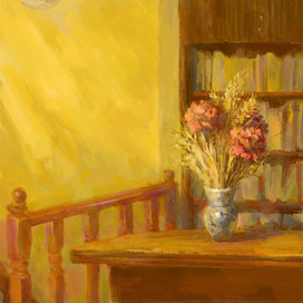 Интерьер с сухими цветами