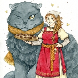 Хозяйка и кот