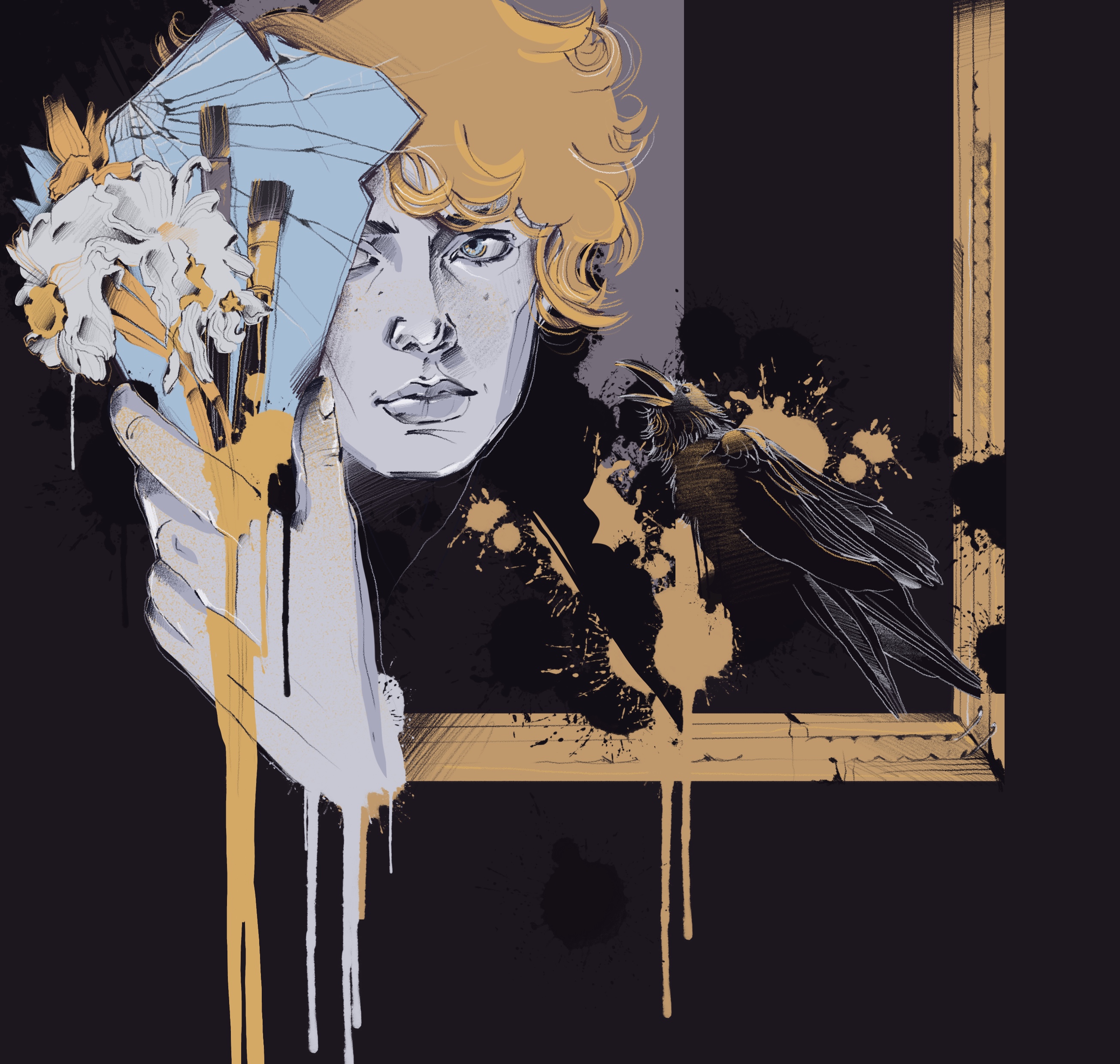 Переложение мифа о Нарциссе/книжная иллюстрация