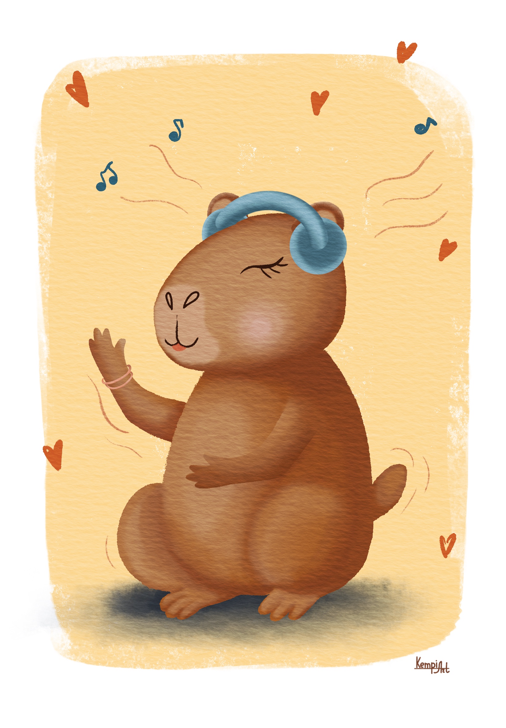 Капибара Капа меломан