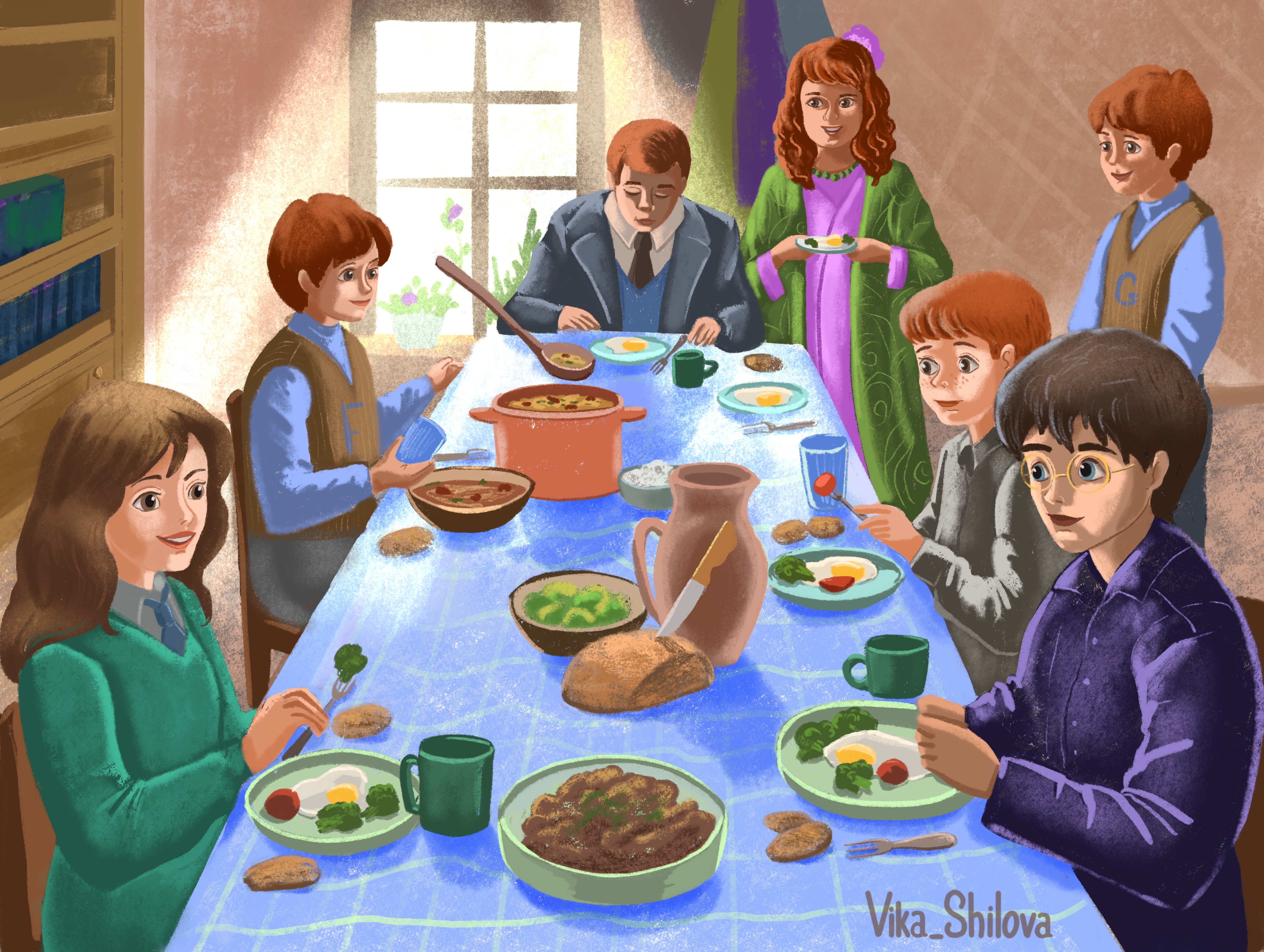 Ужин в Норе. Гарри Поттер