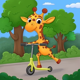 Иллюстрации для детских пазлов. Животные на транспорте