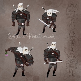 Ведьмак. Персонажная иллюстрация.