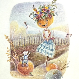 Иллюстрация для открытки из серии "Карандашная осень"