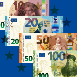Векторные евро банкноты