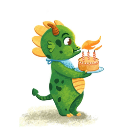 Персонаж дракончик с тортом