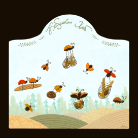 Иллюстрация для упаковки "Бабушкин хлеб"