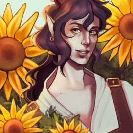 эльф в подсолнухах