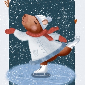 Капибара Капа на льду