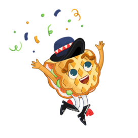 Бренд-персонаж вафля для кафе