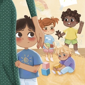 "В садике" Детская иллюстрация