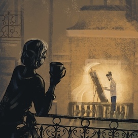 Открытка Художник в городе