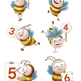 Стикерпак "Пчелки с цифрами"-1