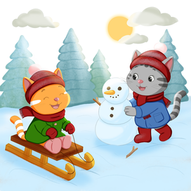 Котики. Зима