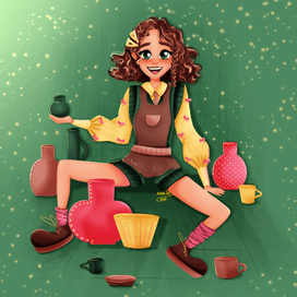 Бренд персонаж для гончарной мастерской