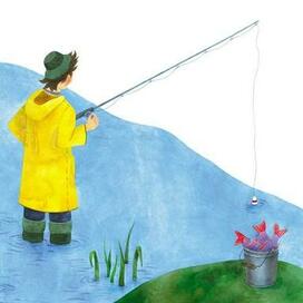 Иллюстрация к стихотворению Э. Успенского "Рыболов"