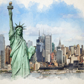 Нью-Йорк. Цифровая акварель