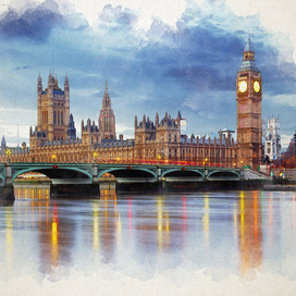 Лондон в цифровой акварели