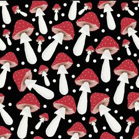 Бесшовный паттерн " Мухоморы"