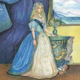 Королева кубков для колоды “Veil Tarot”(оформленный вариант)