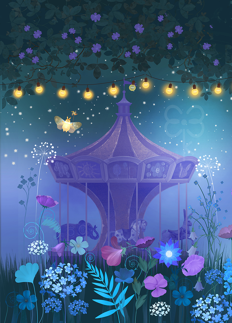 Фрагмент обложки для собственной сказки "Трамвай для мотылька"