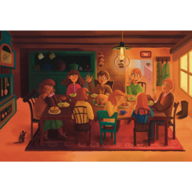 Ужин в норе уизли книжная иллюстрация