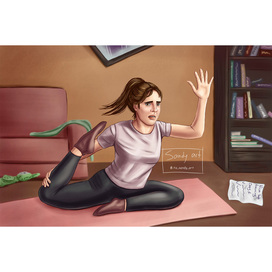 Лайфстайл иллюстрация "Ещё одна первая тренировка"