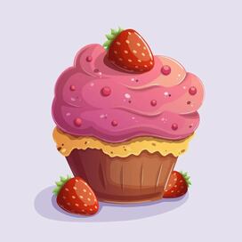 Клубничный капкейк