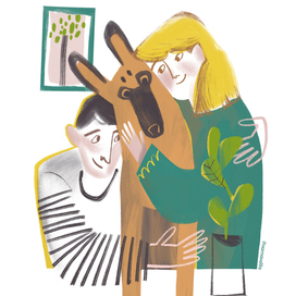 Собака Дыня и ее любимые люди