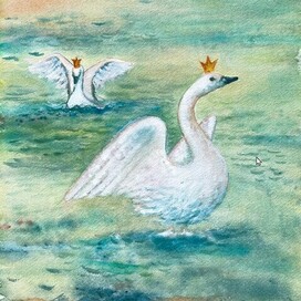 Иллюстрация Дикие лебеди