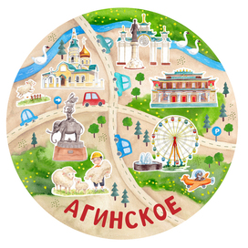 Принт с картой Агинского