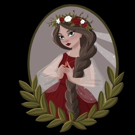 Дева утренней росы с оберегом в виде Лисы