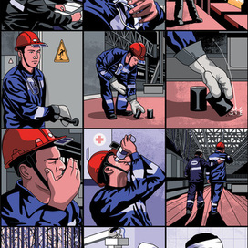 Комикс по технике безопасности для НЛМК