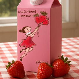 Дизайн упаковки клубничного молока