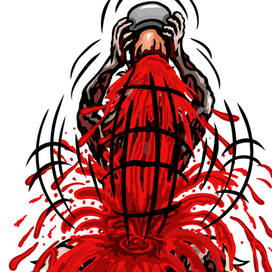 Зомби отрывает голову человеку