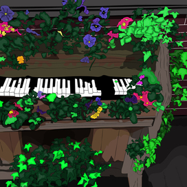 Цветы на пианино